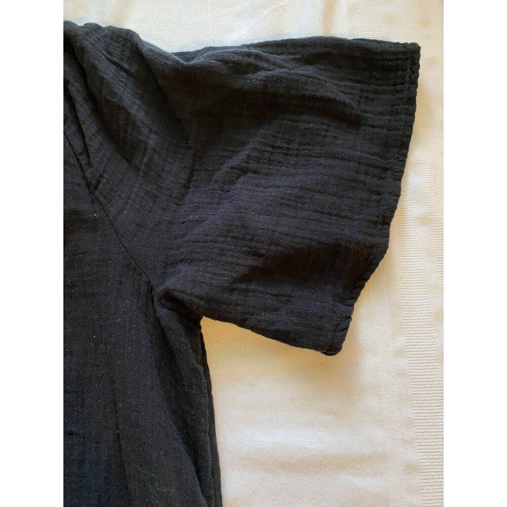 Old Navy Black Cotton Demi Swing Dress M Short Sleeves Lightweight Womens Flowy - Picture 7 of 11